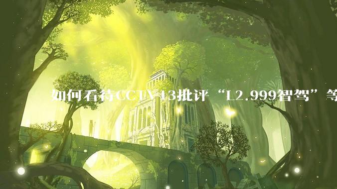 如何看待CCTV13批评“L2.999智驾”等误导性宣传,若导致事故车企可能需要担责?